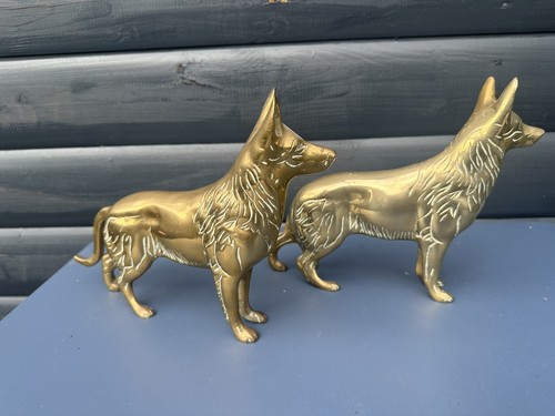 Pair solid brass vintage - pair, of