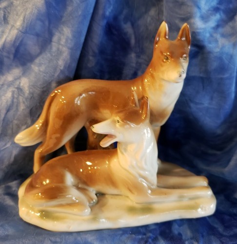 Vintage german shepherd pair - shepherd,