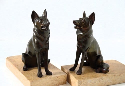 Pair art deco spelter - pair, of