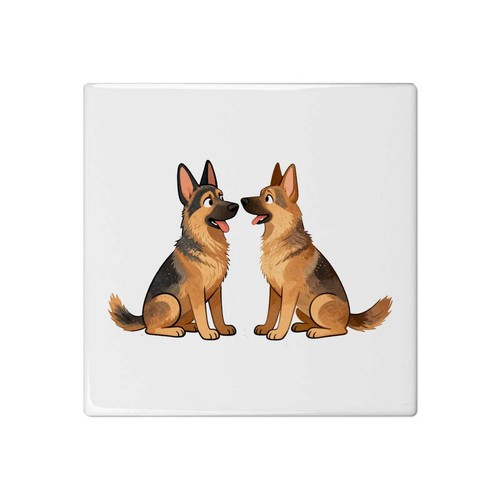 German shepherd pair - shepherd, ceramic