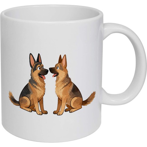 German shepherd pair - shepherd, ceramic